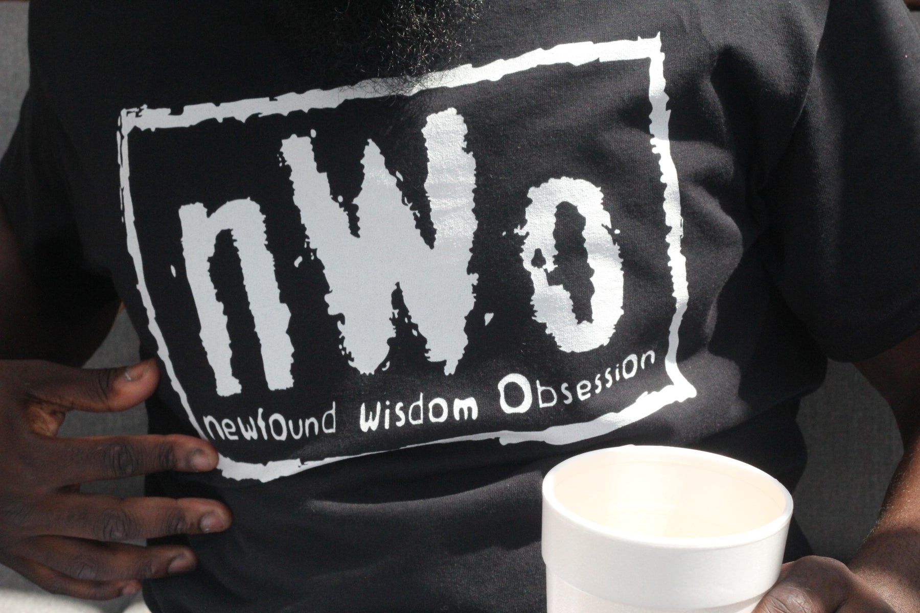 Obsessed Boutique nWo White and Black Graphic Tee Youth Medium / White / Regular Heavyweight